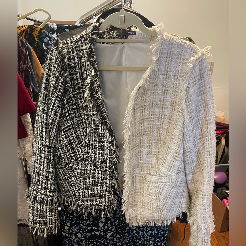 Aqua fringe jacket